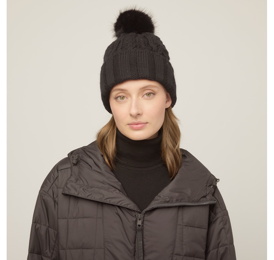 Image 104007_BLK.jpg, Product 104-007 / Price $55.00, Tilley Pom Pom Cable Beanie from Tilley on TSC.ca's Fashion department