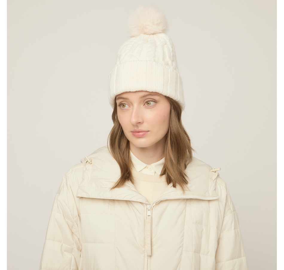 Image 104007_OWH.jpg, Product 104-007 / Price $55.00, Tilley Pom Pom Cable Beanie from Tilley on TSC.ca's Fashion department