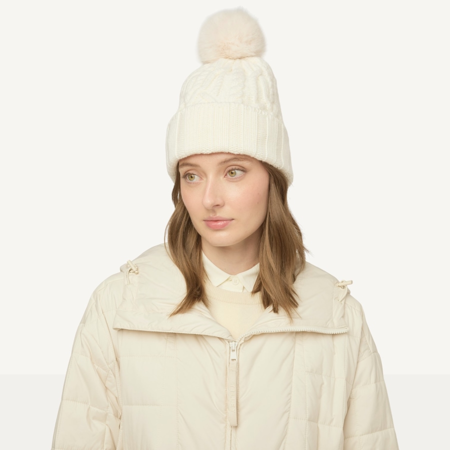 Image 104007_OWH.jpg, Product 104-007 / Price $55.00, Tilley Pom Pom Cable Beanie from Tilley on TSC.ca's Fashion department