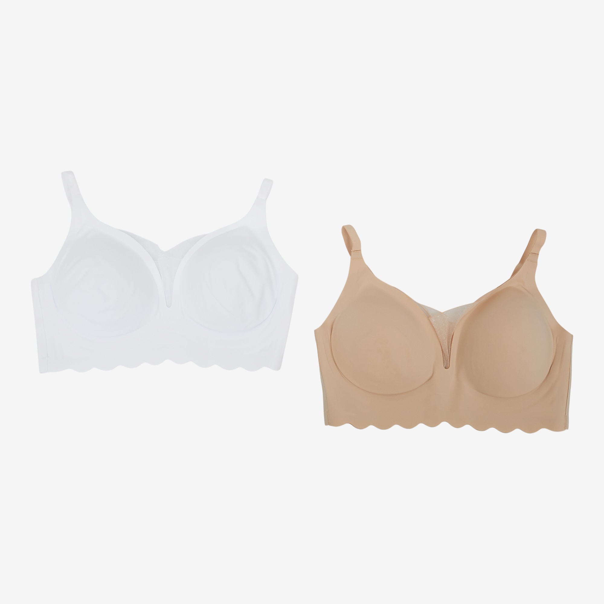 Rhonda Shear Scalloped Gel Bra with Mesh Neckline 2-Pack - TSC.ca