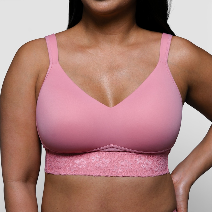 Image 104018_ALTMORE1.jpg, Product 104-018 / Price $42.00, Rhonda Shear Molded Cup Bra with Lace Trim from Rhonda Shear Shapewear on TSC.ca's Fashion department