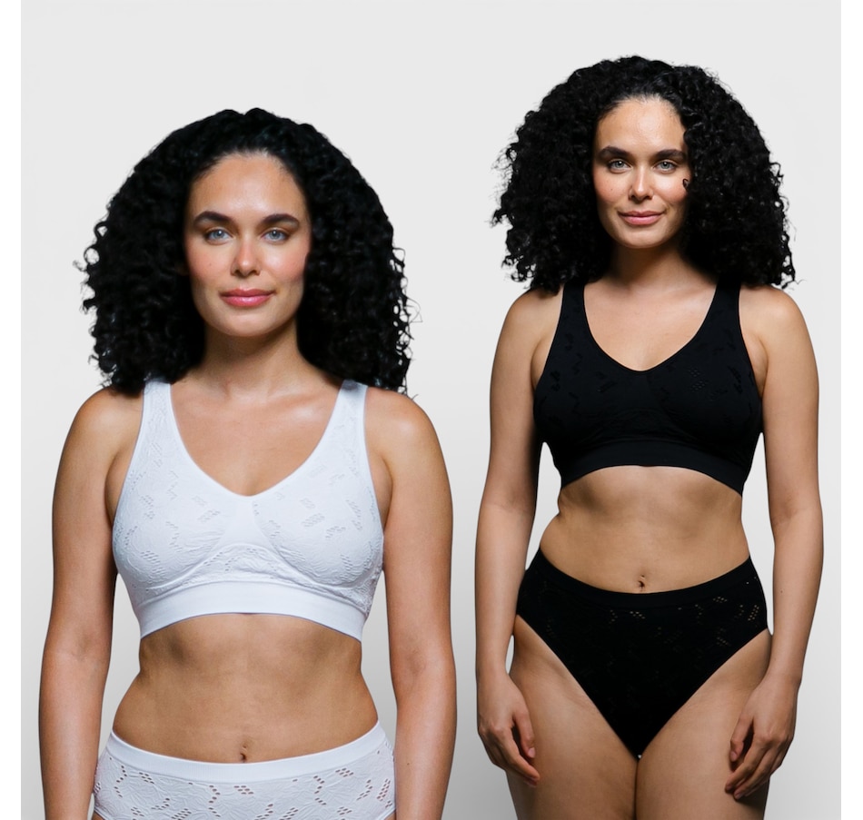 Image 104021_BKW.jpg, Product 104-021 / Price $54.99, Rhonda Shear Seamless Lace Crochet Bra 2-Pack from Rhonda Shear Shapewear on TSC.ca's Fashion department