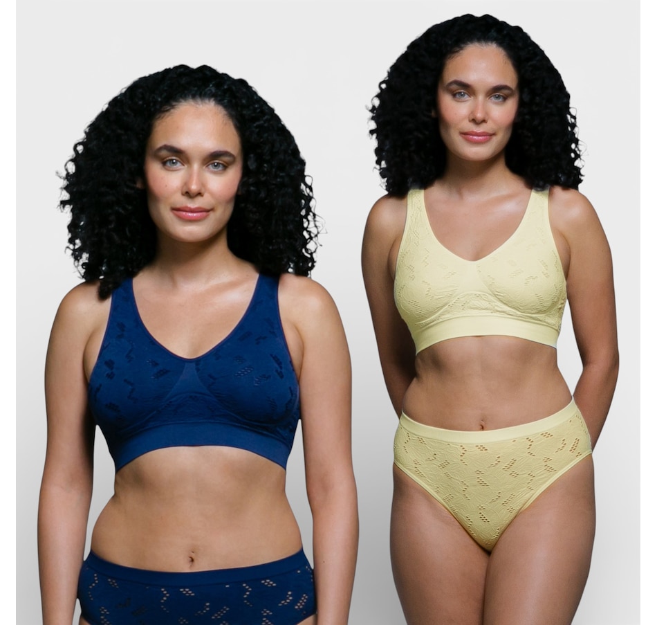 Image 104021_NYE.jpg, Product 104-021 / Price $54.99, Rhonda Shear Seamless Lace Crochet Bra 2-Pack from Rhonda Shear Shapewear on TSC.ca's Fashion department