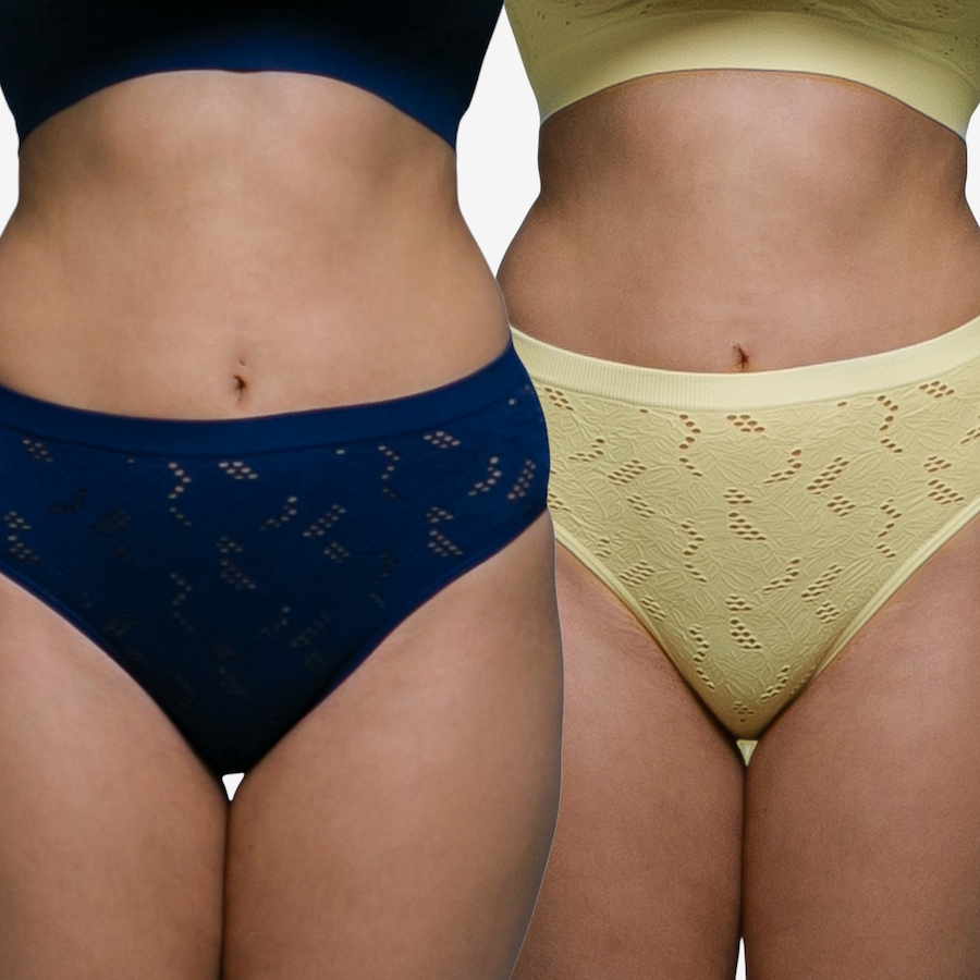 Image 104022_NYE.jpg, Product 104-022 / Price $38.00, Rhonda Shear Seamless Lace Crochet Brief 2-Pack from Rhonda Shear Shapewear on TSC.ca's Fashion department