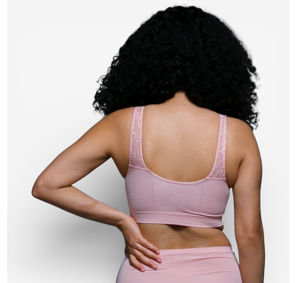 Image 104024_ALTMORE2.jpg, Product 104-024 / Price $38.00, Rhonda Shear Seamless Underwire Bra with Lace Strap from Rhonda Shear Shapewear on TSC.ca's Fashion department