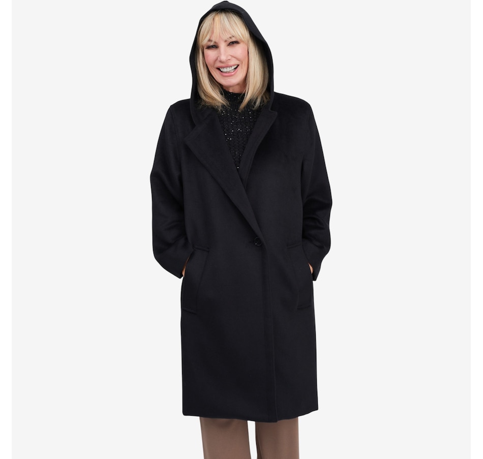 Image 104048_BLK.jpg, Product 104-048 / Price $260.00, Brian Bailey Mouflon Hooded Car Coat from Brian Bailey on TSC.ca's Fashion department