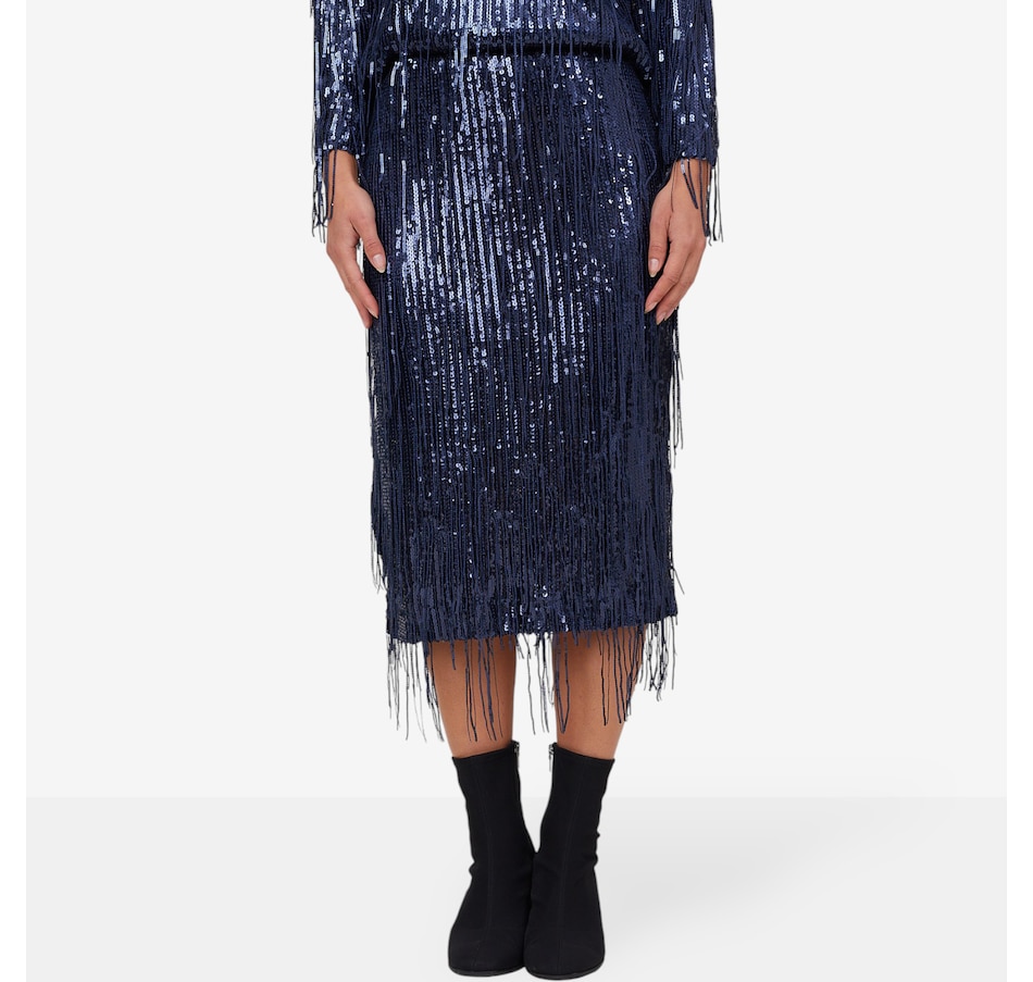 Image 104056_NVY.jpg, Product 104-056 / Price $119.88, Brian Bailey Sequin Fringe Skirt from Brian Bailey on TSC.ca's Fashion department