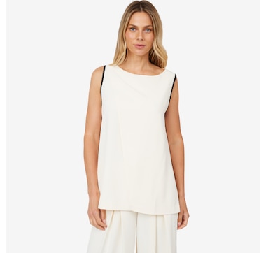 Jhoan Sebastian Grey Stretch Crepe Sleeve Twill Top