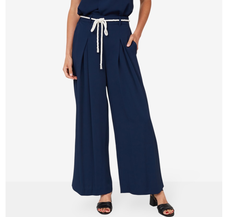 Jhoan Sebastian Grey Stretch Crepe Rope Belt Trouser Pant