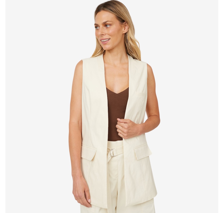 Image 104090_CRM.jpg, Product 104-090 / Price $139.90, Jhoan Sebastian Grey Stretch Rayon Vest from Jhoan Sebastian Grey on TSC.ca's Fashion department
