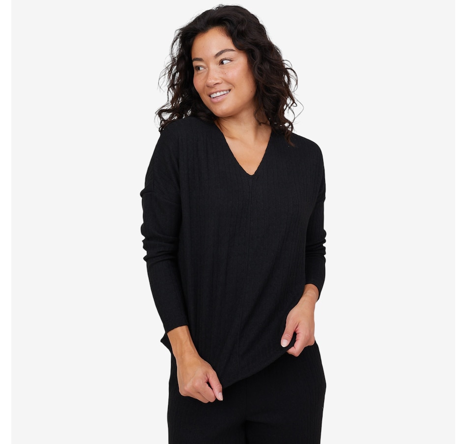 Image 104123_BLK.jpg, Product 104-123 / Price $69.99, Kim & Co. Soft Cable Knit Relaxed Top from Kim & Co. on TSC.ca's Fashion department