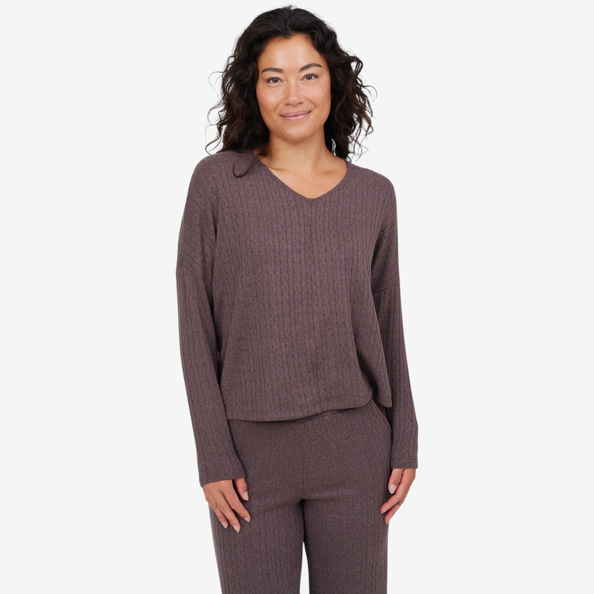 Kim & Co. Soft Cable Knit Relaxed Top - TSC.ca