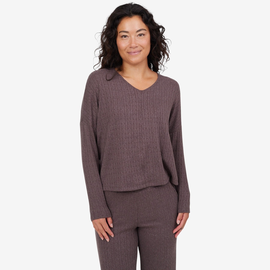 Image 104123_CHBRN.jpg, Product 104-123 / Price $34.88, Kim & Co. Soft Cable Knit Relaxed Top from Kim & Co. on TSC.ca's Fashion department
