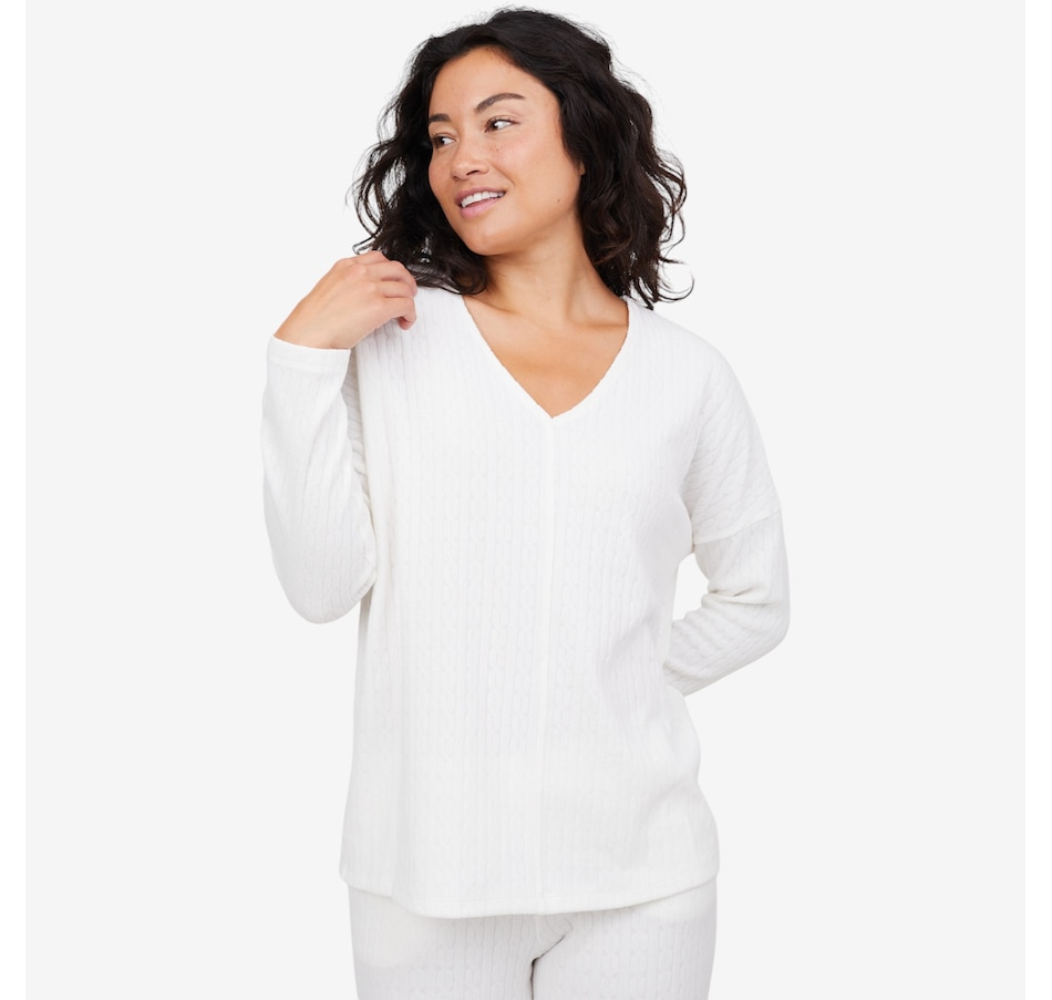 Image 104123_ECR.jpg, Product 104-123 / Price $69.99, Kim & Co. Soft Cable Knit Relaxed Top from Kim & Co. on TSC.ca's Fashion department