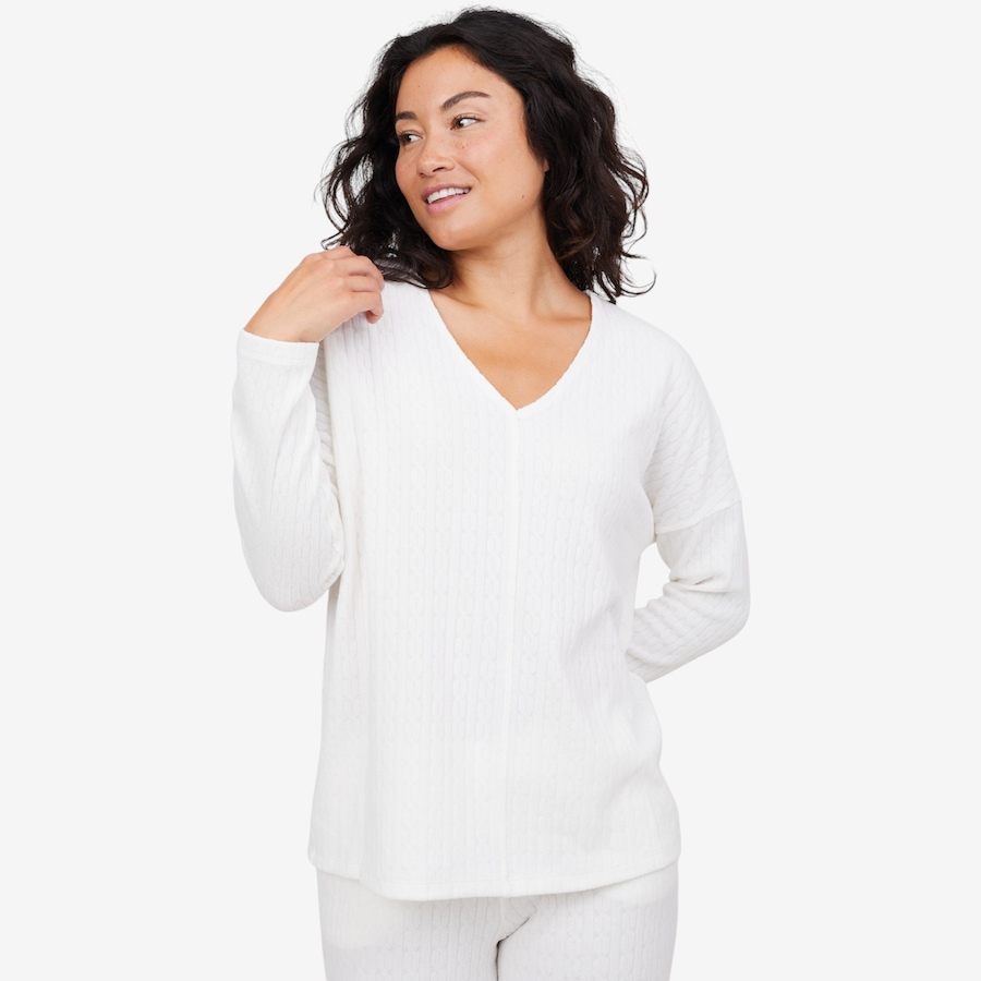 Image 104123_ECR.jpg, Product 104-123 / Price $34.88, Kim & Co. Soft Cable Knit Relaxed Top from Kim & Co. on TSC.ca's Fashion department