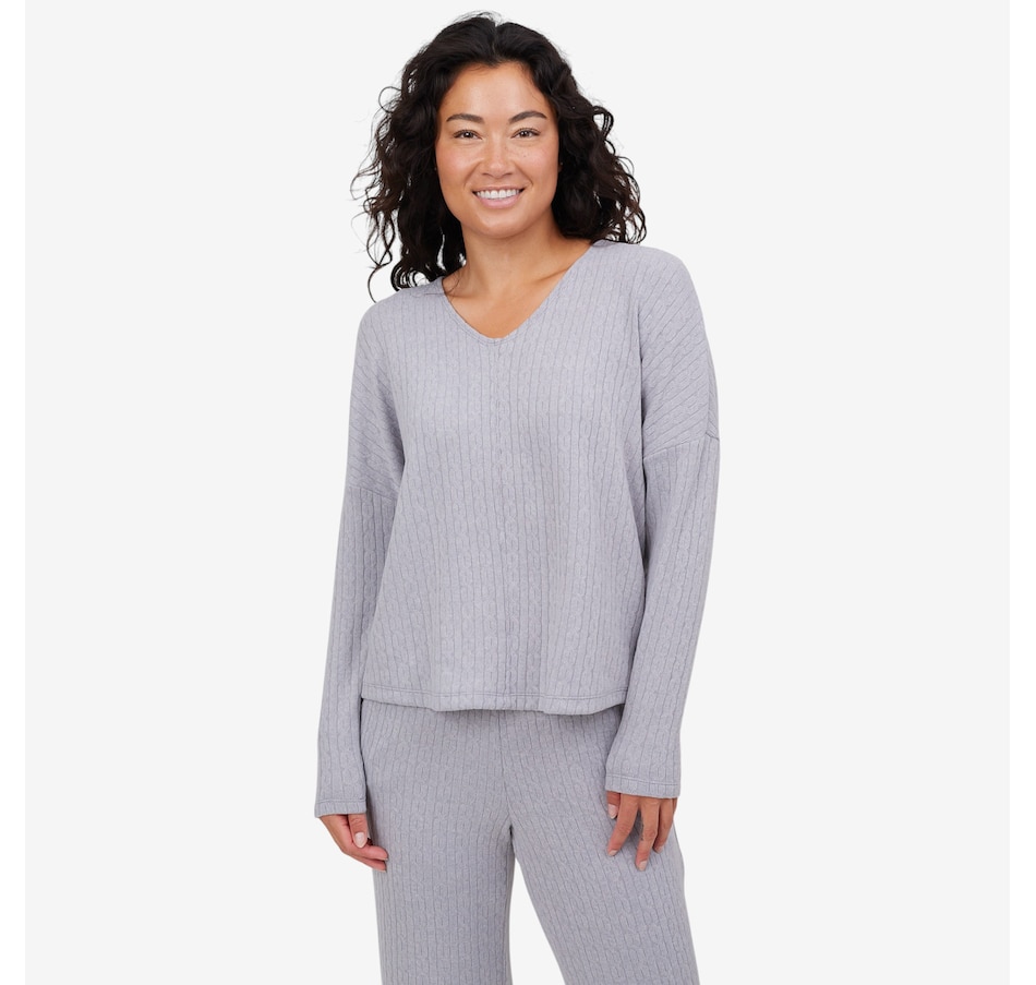 Image 104123_GRY.jpg, Product 104-123 / Price $69.99, Kim & Co. Soft Cable Knit Relaxed Top from Kim & Co. on TSC.ca's Fashion department