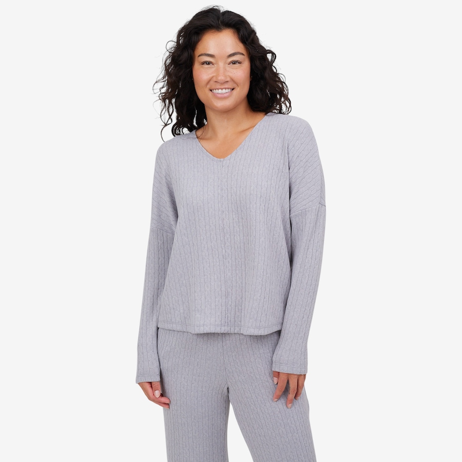 Image 104123_GRY.jpg, Product 104-123 / Price $34.88, Kim & Co. Soft Cable Knit Relaxed Top from Kim & Co. on TSC.ca's Fashion department
