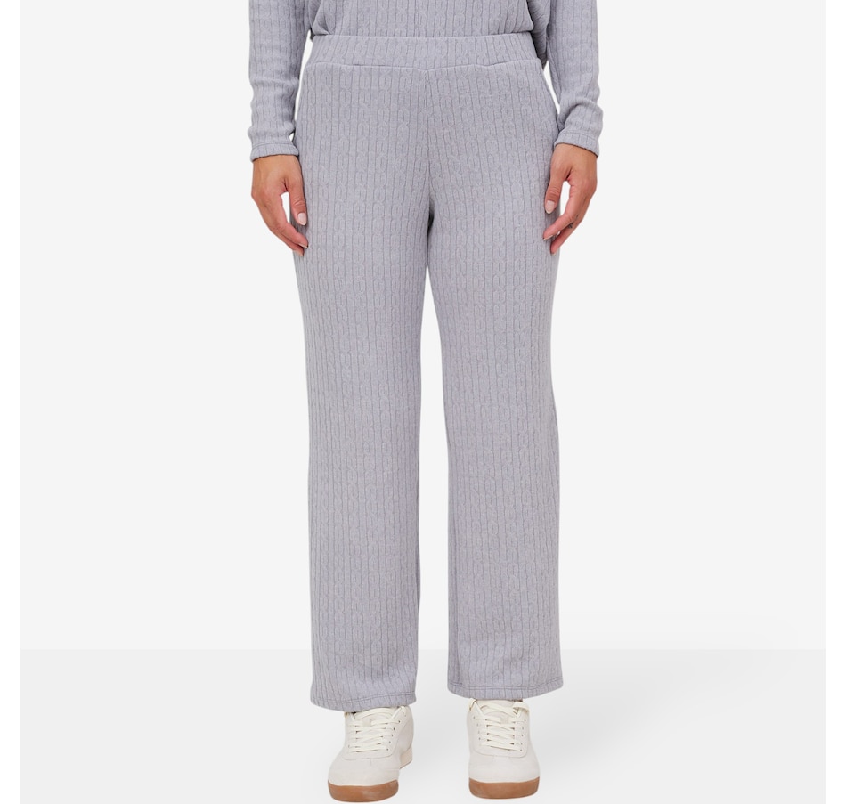 Image 104124_GRY.jpg, Product 104-124 / Price $54.99, Kim & Co. Soft Cable Knit Straight Pant  from Kim & Co. on TSC.ca's Fashion department