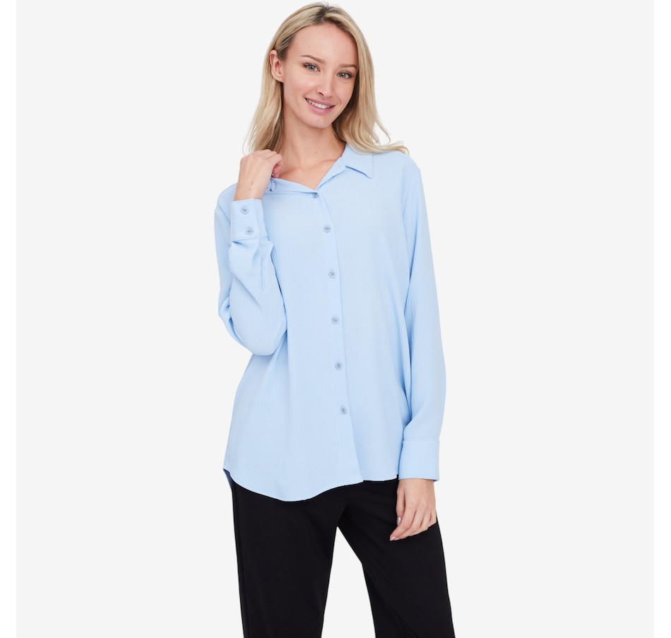 Image 104126_LTB.jpg, Product 104-126 / Price $39.99, Kim & Co. Crinkle Poplin Kim's Relaxed Long Sleeve Shirt from Kim & Co. on TSC.ca's Fashion department