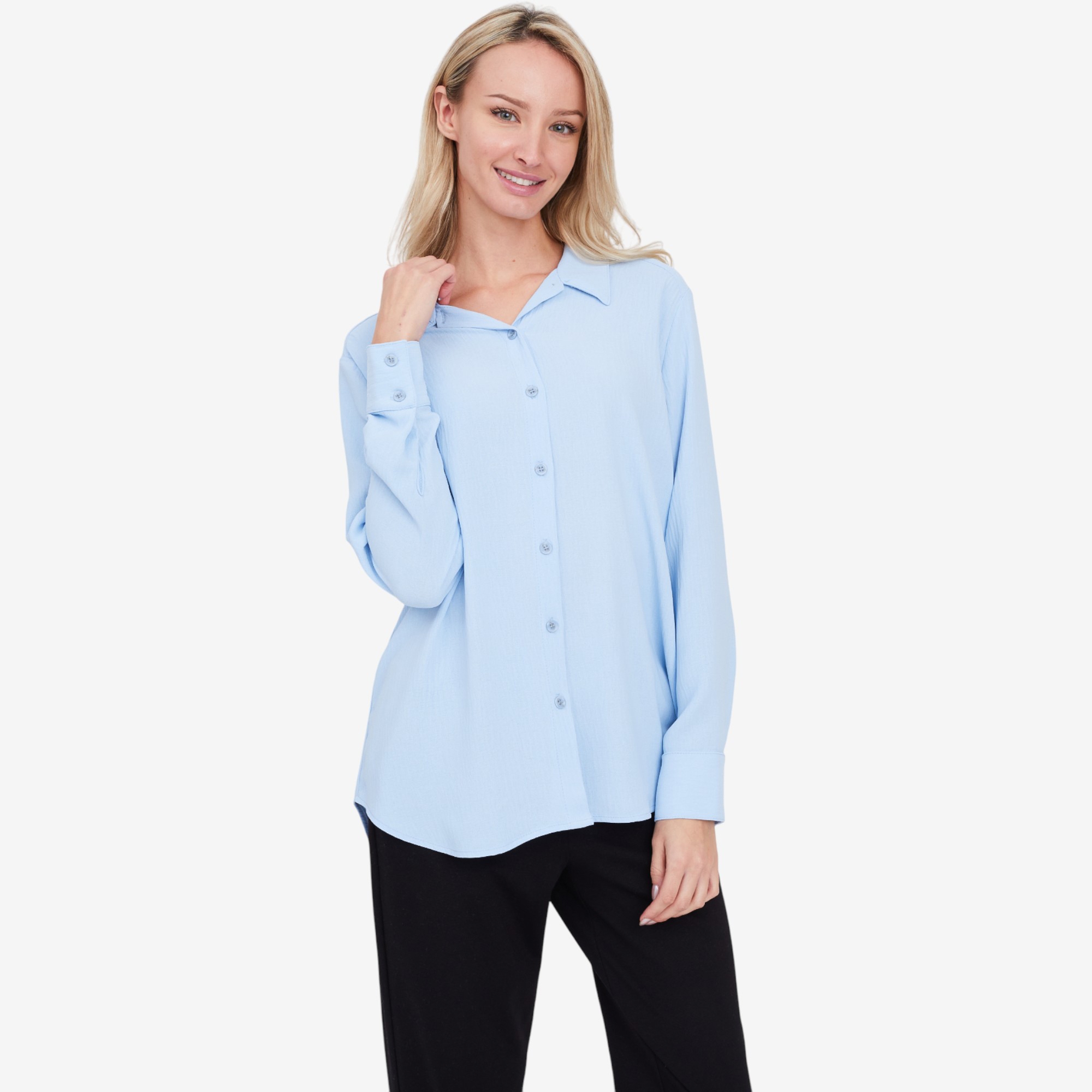 Kim & Co. Crinkle Poplin Kim's Relaxed Long Sleeve Shirt - TSC.ca