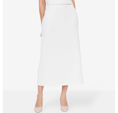 Kim &amp; Co. Soft Cable Knit Long A-Line Skirt