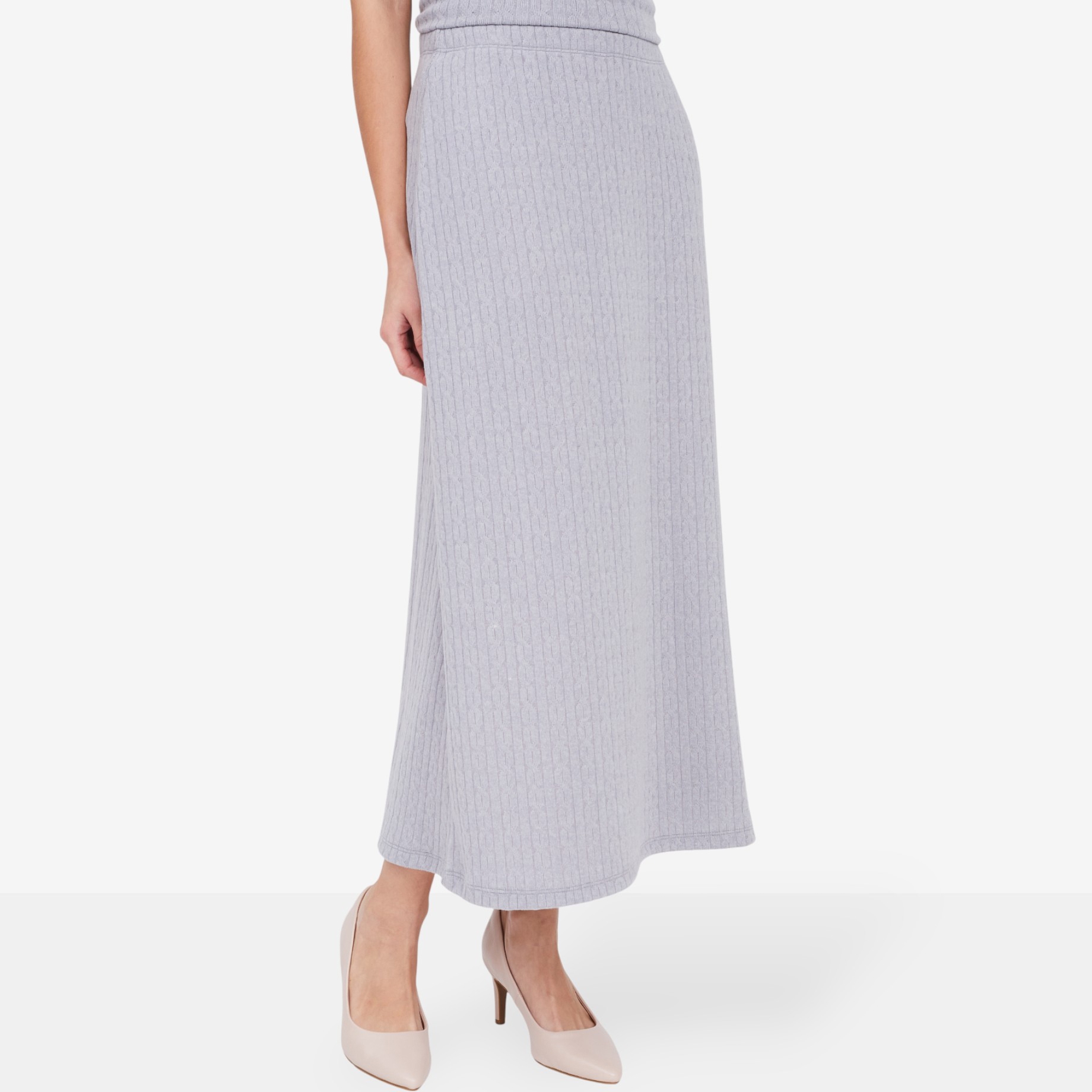Kim & Co. Soft Cable Knit Long A-Line Skirt - TSC.ca