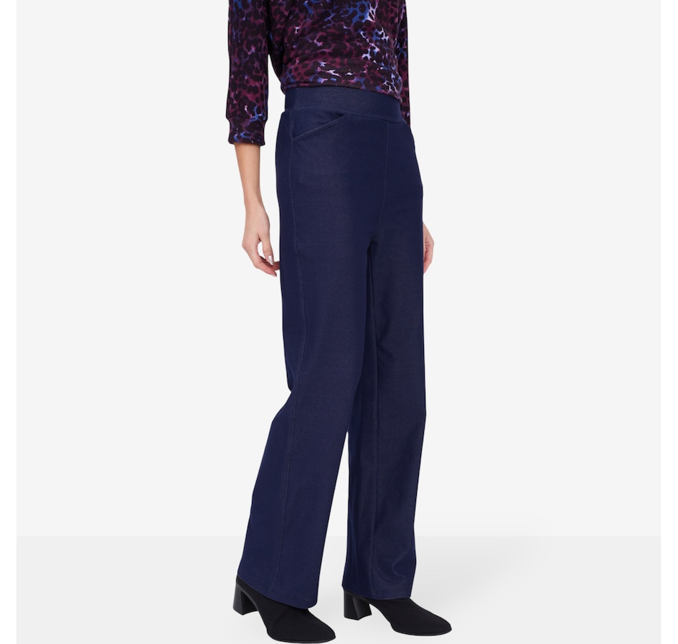 Image 104140_ALTMORE2.jpg, Product 104-140 / Price $69.99, Kim & Co. Deluxe Denim Knit Zoe Straight Leg Pant from Kim & Co. on TSC.ca's Fashion department