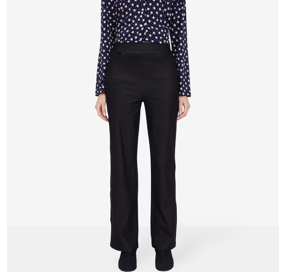 Image 104140_BLK.jpg, Product 104-140 / Price $69.99, Kim & Co. Deluxe Denim Knit Zoe Straight Leg Pant from Kim & Co. on TSC.ca's Fashion department