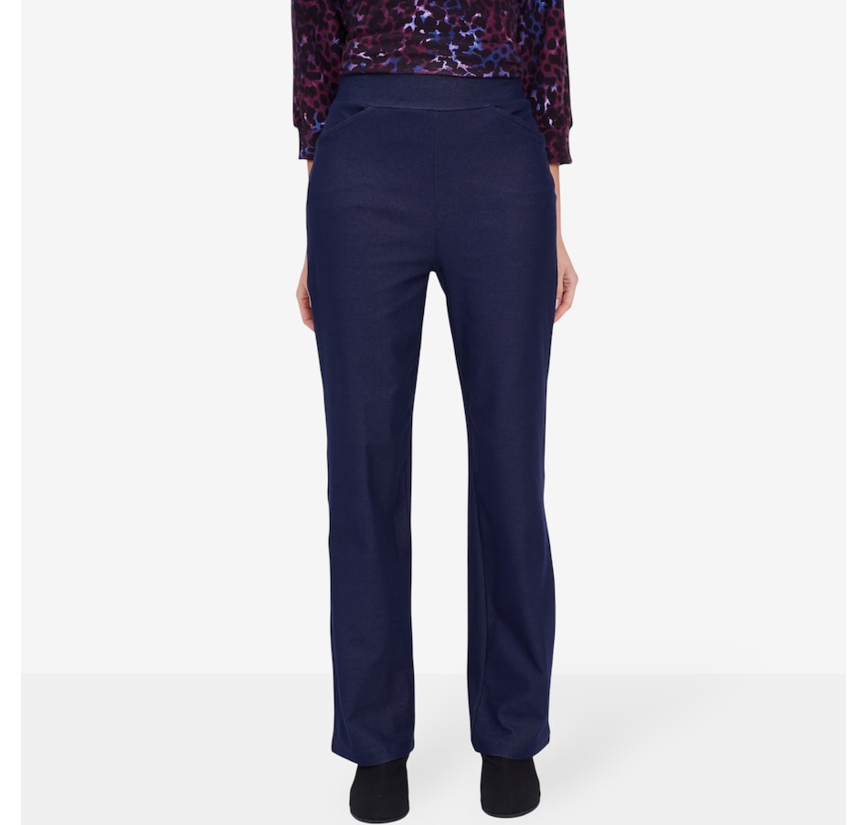 Image 104140_ID.jpg, Product 104-140 / Price $69.99, Kim & Co. Deluxe Denim Knit Zoe Straight Leg Pant from Kim & Co. on TSC.ca's Fashion department