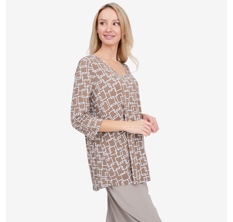 Image 104146_ALTMORE5.jpg, Product 104-146 / Price $49.99, Kim & Co. Deluxe Brazil Knit 3/4 Length Sleeve Sweet V-Neck Tunic from Kim & Co. on TSC.ca's Fashion department