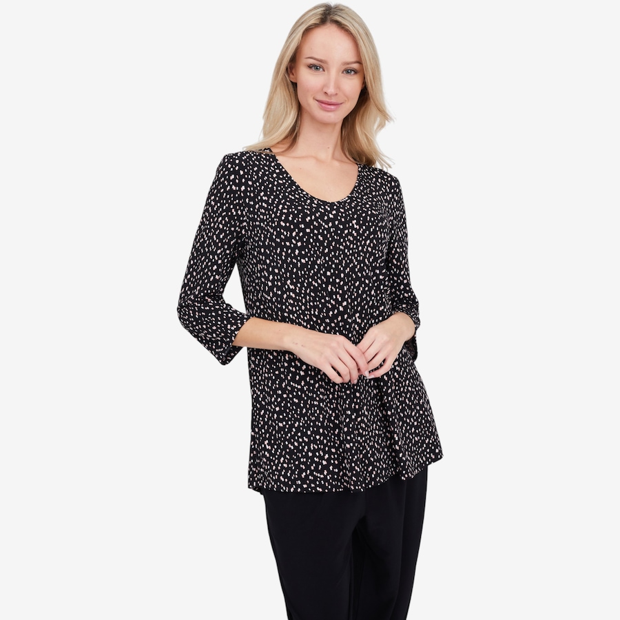 Image 104146_BLASQ.jpg, Product 104-146 / Price $29.33, Kim & Co. Deluxe Brazil Knit 3/4 Length Sleeve Sweet V-Neck Tunic from Kim & Co. on TSC.ca's Fashion department