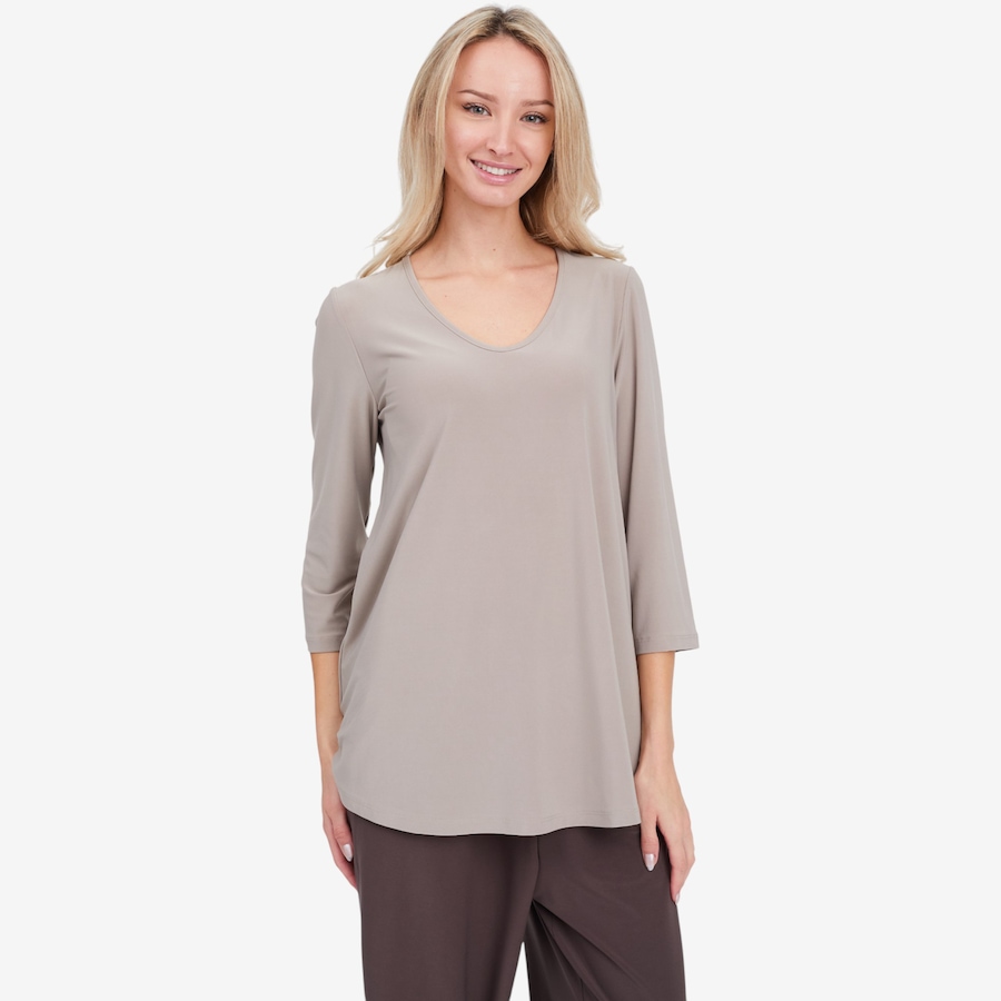 Image 104146_STN.jpg, Product 104-146 / Price $29.33, Kim & Co. Deluxe Brazil Knit 3/4 Length Sleeve Sweet V-Neck Tunic from Kim & Co. on TSC.ca's Fashion department
