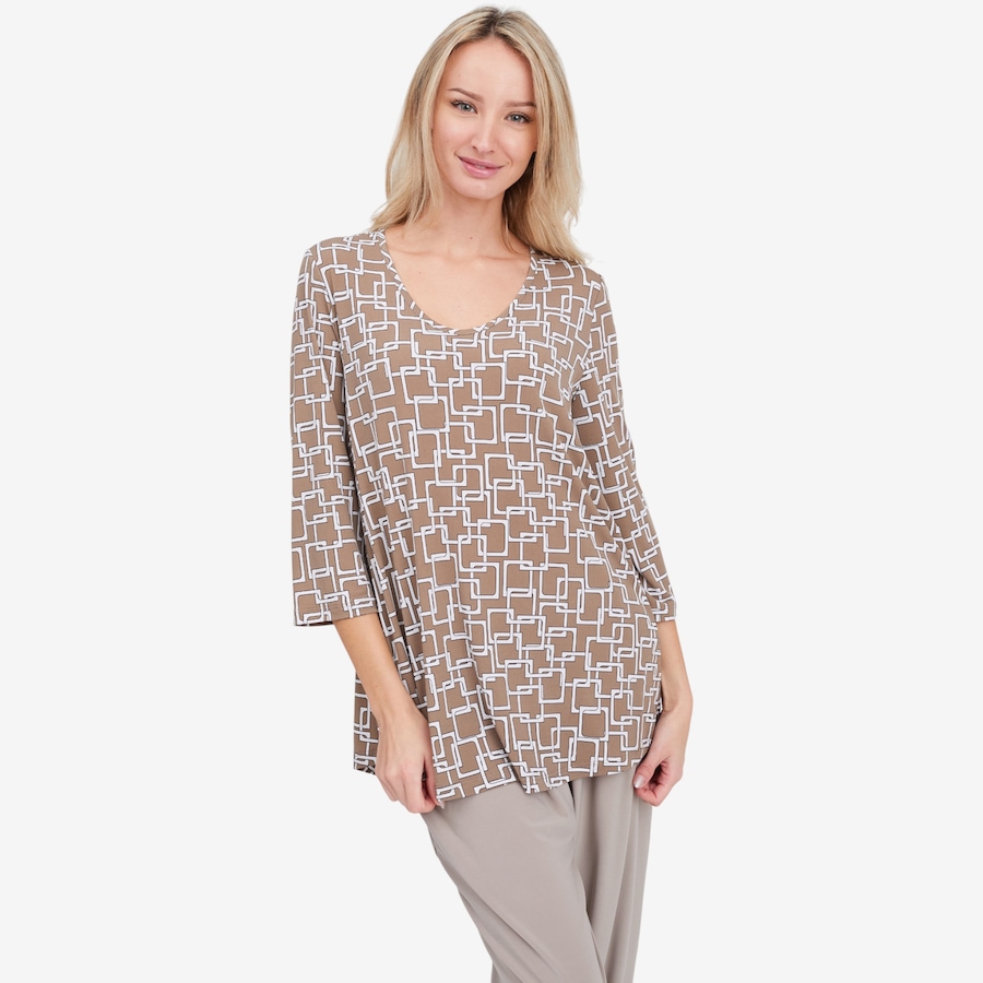 Image 104146_TAUGO.jpg, Product 104-146 / Price $29.33, Kim & Co. Deluxe Brazil Knit 3/4 Length Sleeve Sweet V-Neck Tunic from Kim & Co. on TSC.ca's Fashion department