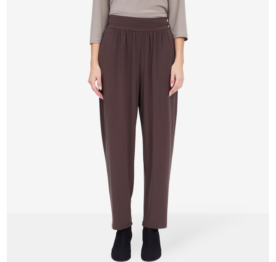 Image 104147_CHBRN.jpg, Product 104-147 / Price $54.99, Kim & Co. Deluxe Brazil Knit Jersey Ankle Length Wellness Trouser from Kim & Co. on TSC.ca's Fashion department