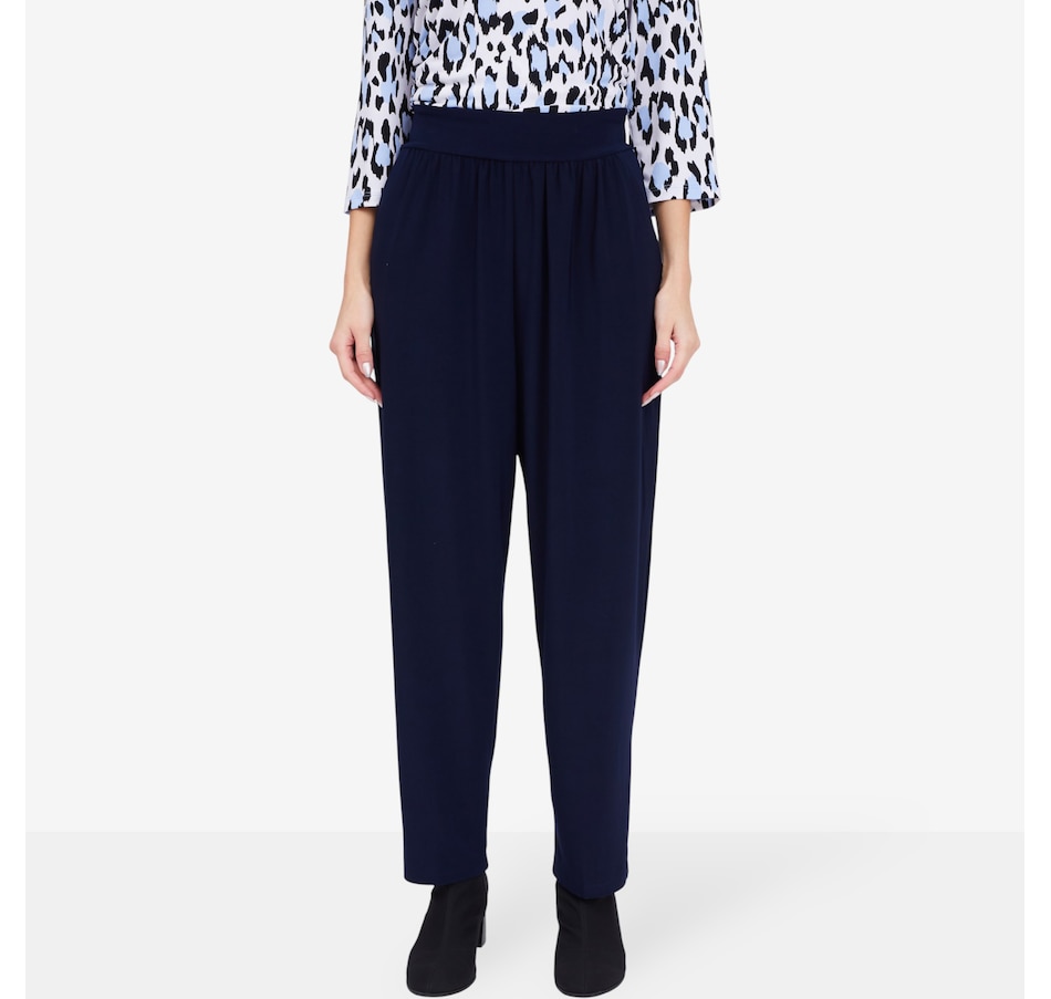 Image 104147_NVY.jpg, Product 104-147 / Price $54.99, Kim & Co. Deluxe Brazil Knit Jersey Ankle Length Wellness Trouser from Kim & Co. on TSC.ca's Fashion department