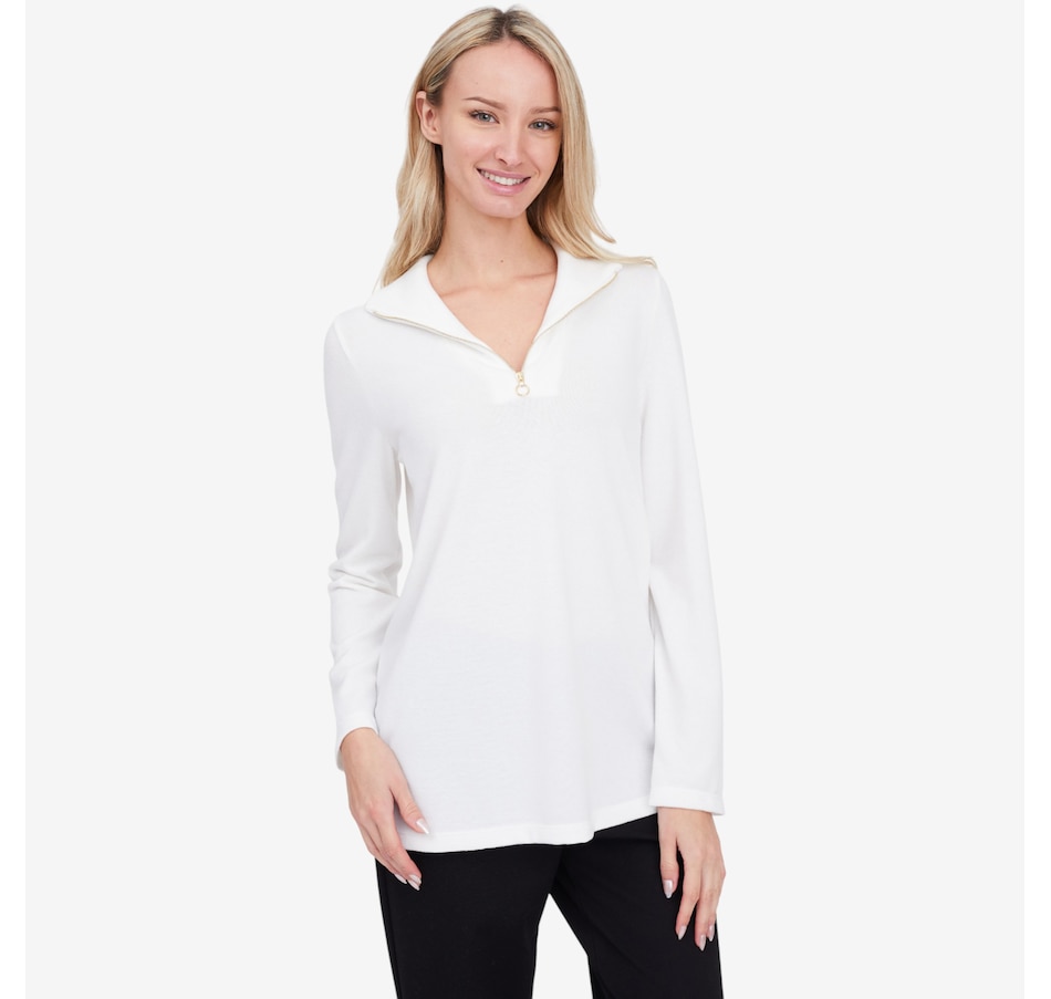 Image 104148_ALTMORE1.jpg, Product 104-148 / Price $69.99, Kim & Co. Soft Touch Zip Detail Top from Kim & Co. on TSC.ca's Fashion department