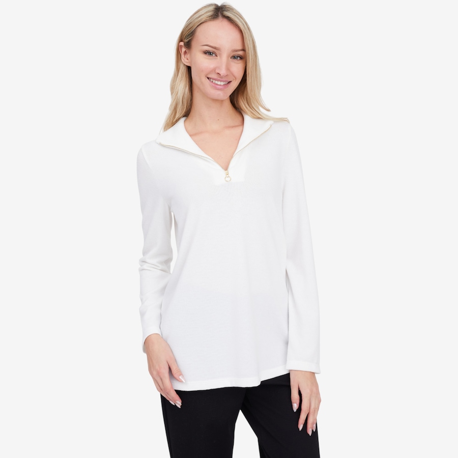 Image 104148_ALTMORE1.jpg, Product 104-148 / Price $39.88, Kim & Co. Soft Touch Zip Detail Top from Kim & Co. on TSC.ca's Fashion department