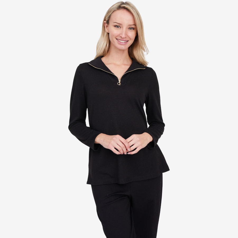 Image 104148_ALTMORE2.jpg, Product 104-148 / Price $39.88, Kim & Co. Soft Touch Zip Detail Top from Kim & Co. on TSC.ca's Fashion department