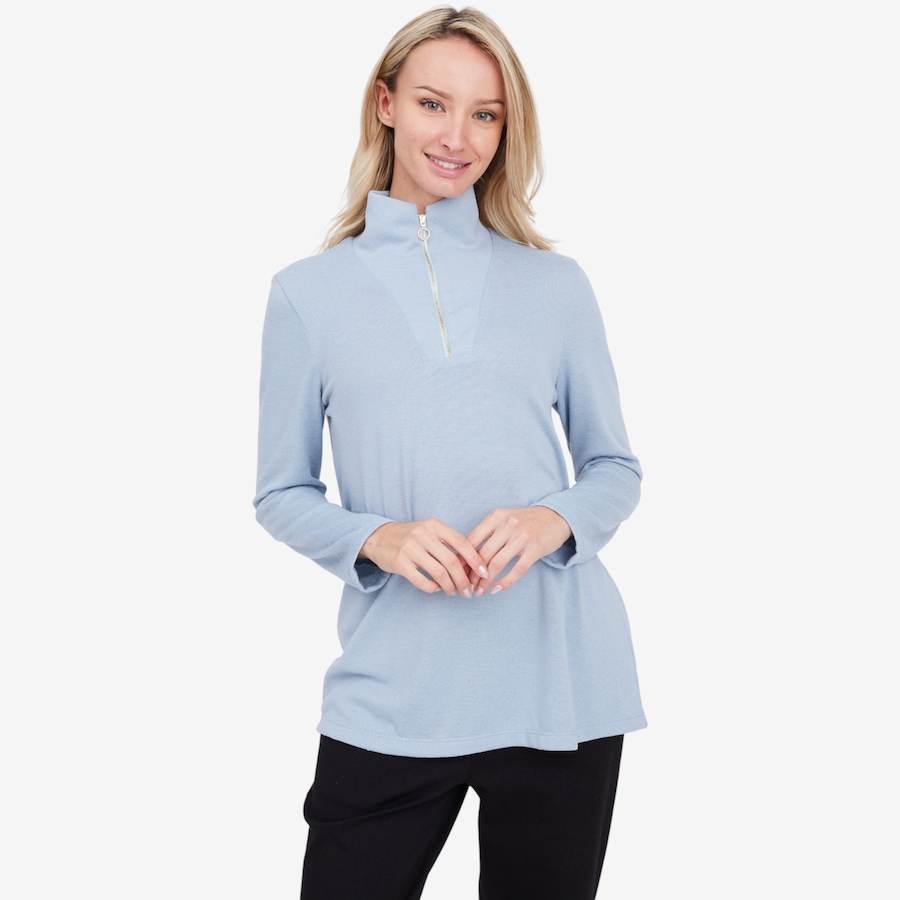 Image 104148_ALTMORE3.jpg, Product 104-148 / Price $39.88, Kim & Co. Soft Touch Zip Detail Top from Kim & Co. on TSC.ca's Fashion department