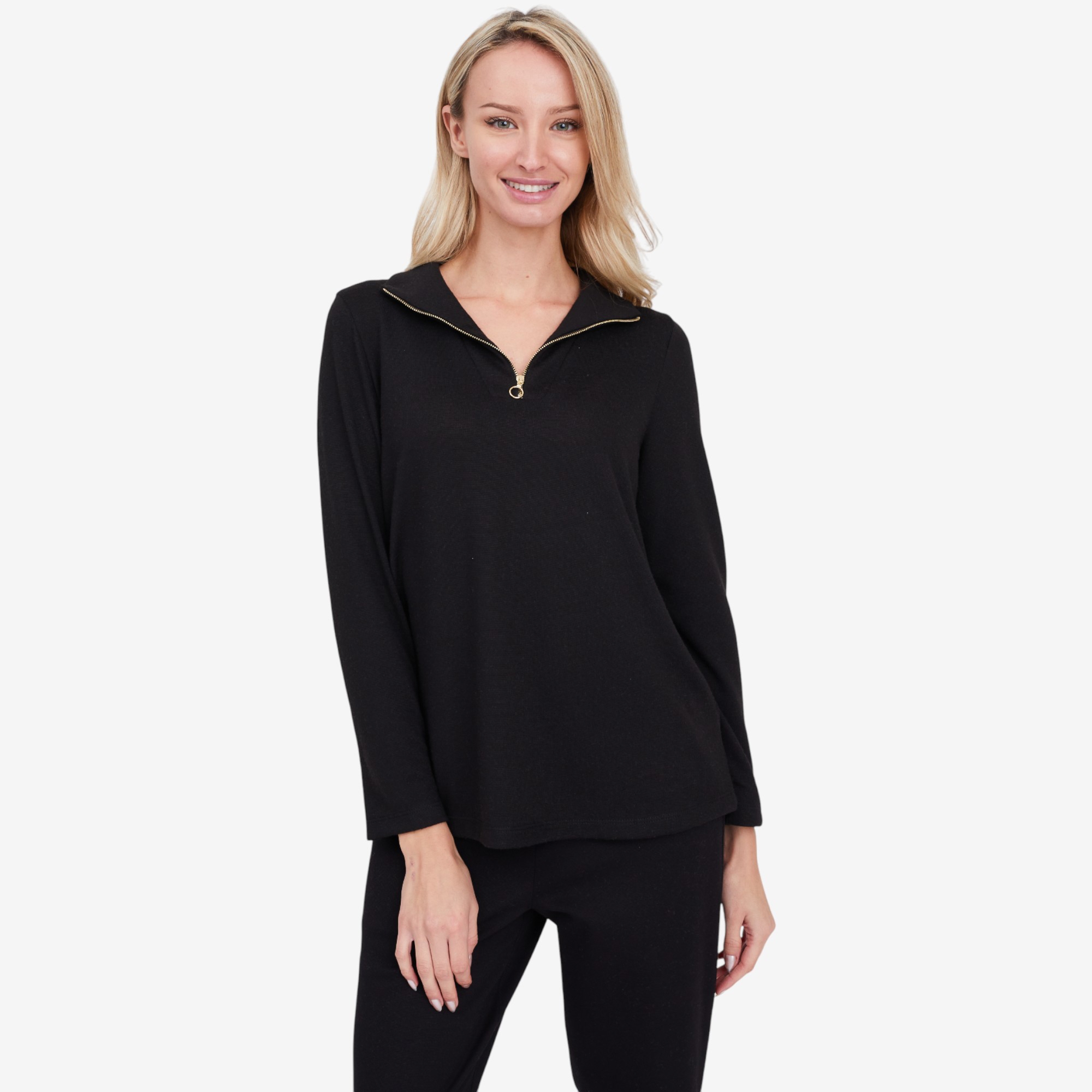 Kim & Co. Soft Touch Zip Detail Top - TSC.ca