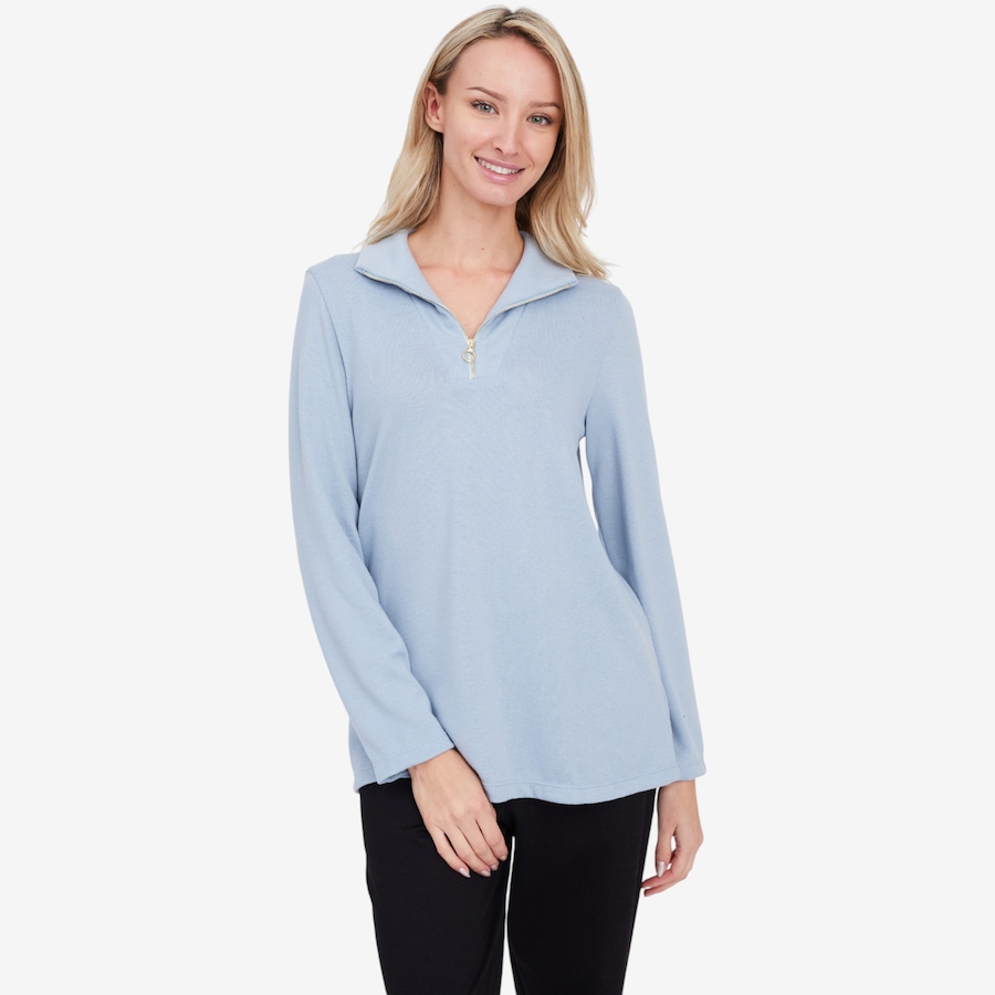 Image 104148_DUSBE.jpg, Product 104-148 / Price $39.88, Kim & Co. Soft Touch Zip Detail Top from Kim & Co. on TSC.ca's Fashion department