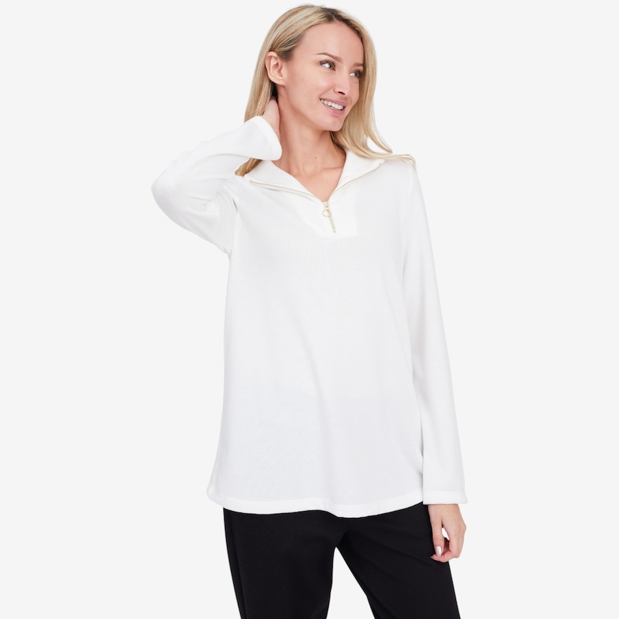 Image 104148_ECR.jpg, Product 104-148 / Price $39.88, Kim & Co. Soft Touch Zip Detail Top from Kim & Co. on TSC.ca's Fashion department