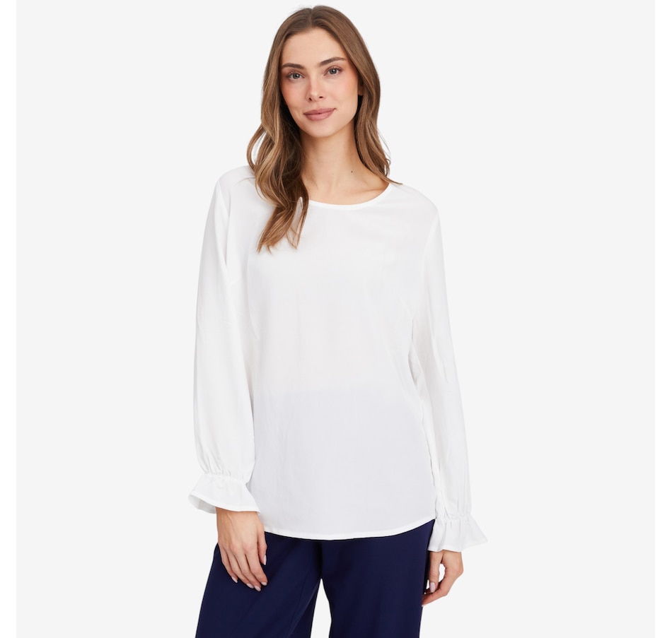 Image 104383_ALTMORE1.jpg, Product 104-383 / Price $79.99, Mr. Max Micro Crepe Blouse with Romantic Sleeve Detail from Mr. Max on TSC.ca's Fashion department