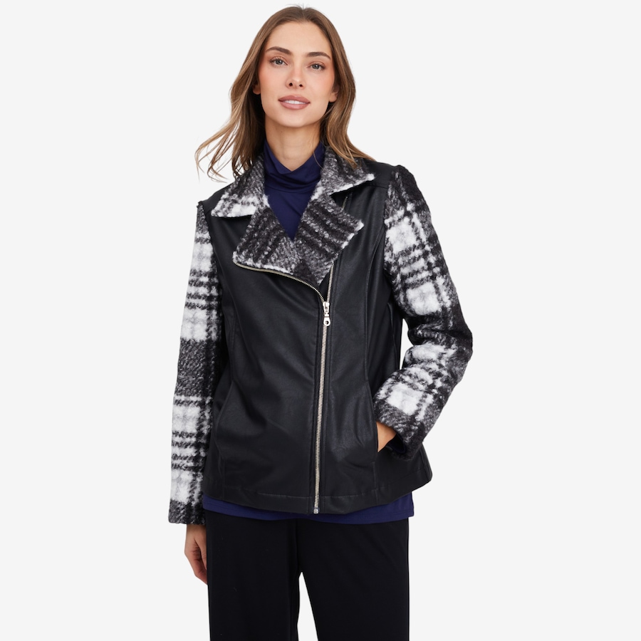 Image 104384_BGK.jpg, Product 104-384 / Price $54.33, Mr. Max Belissima Boucle and Faux Leather Moto Jacket from Mr. Max on TSC.ca's Fashion department
