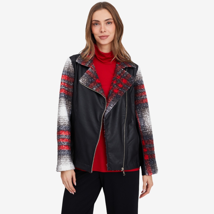 Image 104384_BKRE.jpg, Product 104-384 / Price $54.33, Mr. Max Belissima Boucle and Faux Leather Moto Jacket from Mr. Max on TSC.ca's Fashion department