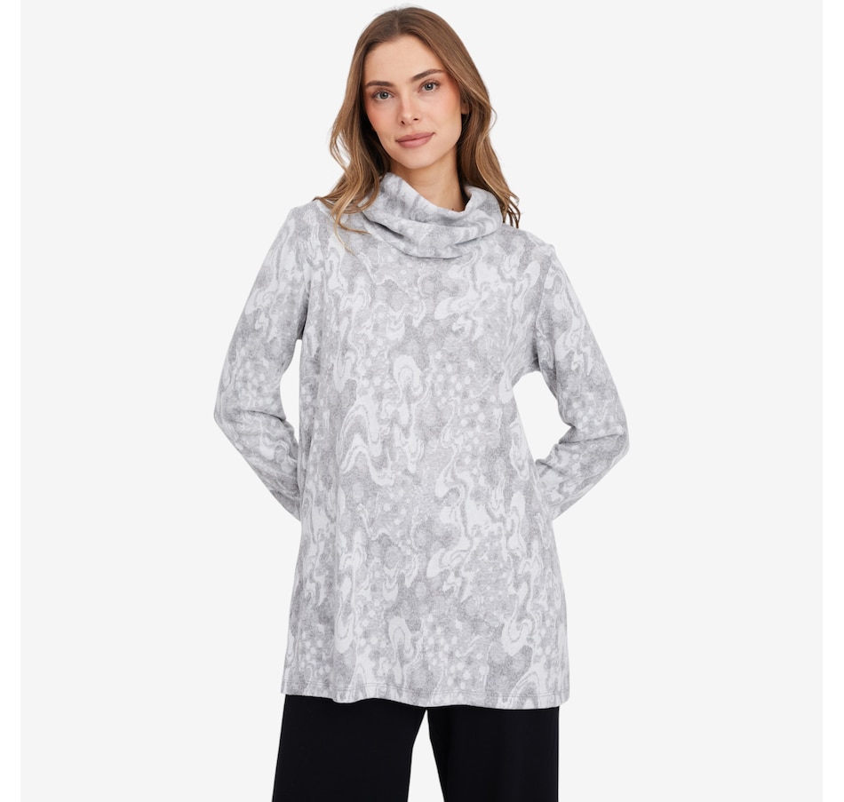 Image 104387_GMU.jpg, Product 104-387 / Price $79.99, Mr. Max Leona Soft Jacquard Knit Cowl Neck Tunic from Mr. Max on TSC.ca's Fashion department