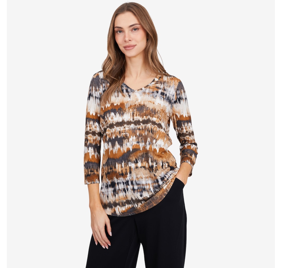 Image 104395_ALTMORE1.jpg, Product 104-395 / Price $69.99, Mr. Max Carla Viscose Print V-Neck Top from Mr. Max on TSC.ca's Fashion department