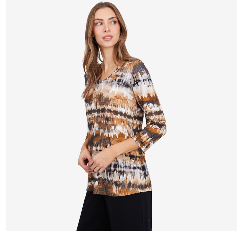 Image 104395_ALTMORE2.jpg, Product 104-395 / Price $69.99, Mr. Max Carla Viscose Print V-Neck Top from Mr. Max on TSC.ca's Fashion department