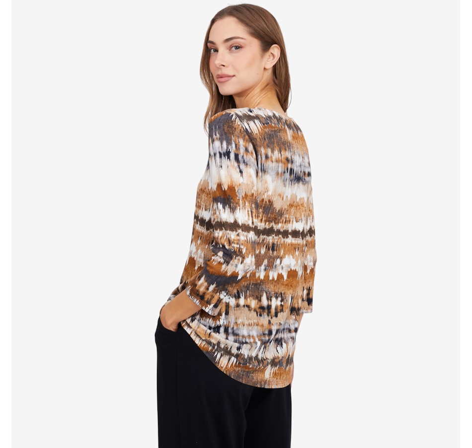 Image 104395_ALTMORE3.jpg, Product 104-395 / Price $69.99, Mr. Max Carla Viscose Print V-Neck Top from Mr. Max on TSC.ca's Fashion department