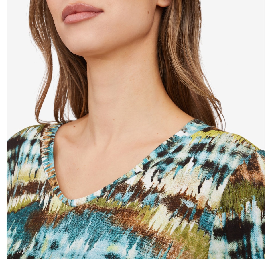 Image 104395_ALTMORE4.jpg, Product 104-395 / Price $69.99, Mr. Max Carla Viscose Print V-Neck Top from Mr. Max on TSC.ca's Fashion department